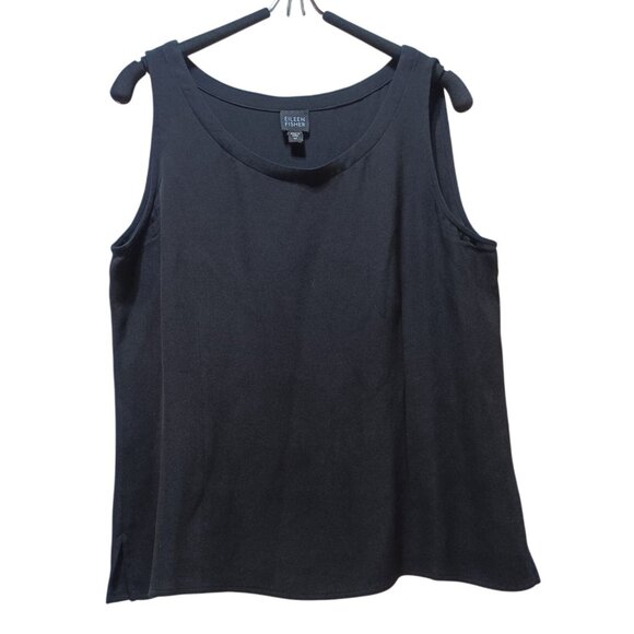 Eileen Fisher Tops - Eileen Fisher 100% Silk Tank Top Black Womens M Capsule Elevated Quiet Luxury